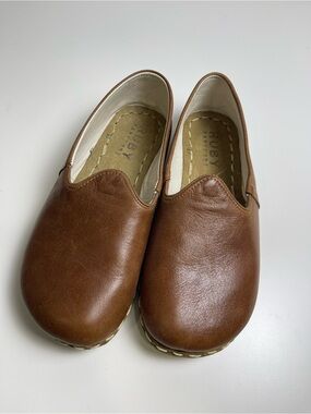 Ruby Brown Leather Slip-On Loafers Womens 7 made by a shoe cobbler on Etsy